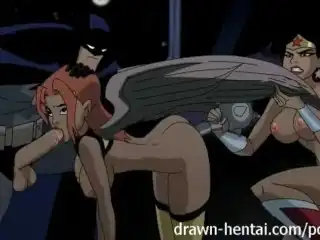 Justice League Hentai - two Chicks for Batman Dick