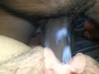 Stunning Thick Long Brolick Chocolate Cock Covered in Creamie Dripping Puss