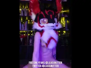 Furry Sings and Plays Owl City on Ukulele while Riding Large Fantasy Dildo