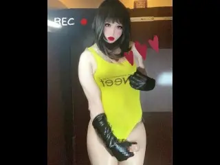 Japanese Femboy Masturbating in a Sexy Leotard