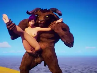 Perfect Bitch Fucking with Big Cock Furry Monster | 3D Porn