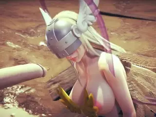 Angewomon Deepthroat Blowjob | Digimon Hentai Parody