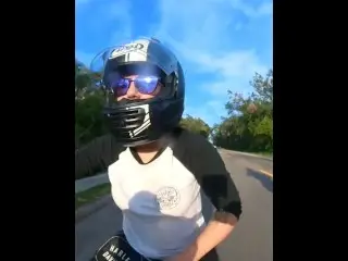 Public Flashing while Riding her Harley PAWG on her Hog