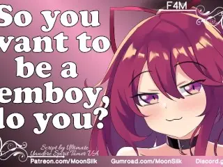 Mistress x Neko Listener - Dressed up as a Femboy ASMR Roleplay F4M