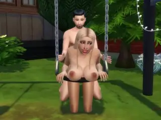 Kinky Step Uncle Fucks Stepdaughter on a Swing, he Cums in her