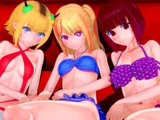 FUCKING RUBY, KANA & MEM-CHO 🥰 OSHI NO KO HENTAI