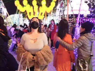 (IG: @326n.h)台北燈會 2023【ノーブラ散歩】No Bra ｜taiwan Lantern Festival｜台湾ランタン フェスティバル｜대만 등불 축제 ｜4k