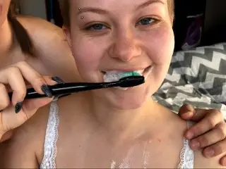 Nasty Brushing the Cumgate Sperma Paste (cut Clip of VIlu & Mi)