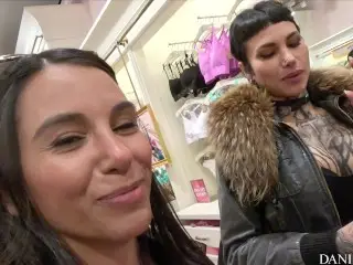 In the Shopping Center with Remote Control Toys and we get Dripping Wet Pussy in Public