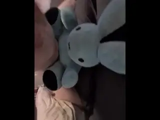 Humping Plush Bunny until i Cum Hard on it