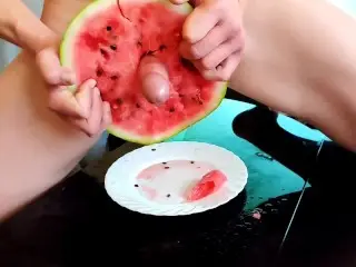 Horny Guy Fucking a Juicy Watermelon 🍉 while Moaning until Creampie - 4K HD 60FPS - Pornhub Gay