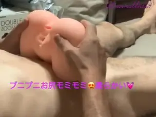 [オナニー記録⑦] 変態オヤジが大型オナホで擬似セックス😍早朝から素股から挿入😍職場の事務員を想像して大量射精😍ザーメン飛び過ぎ💓