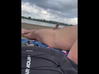 Public Beach Hands Free Cumshot