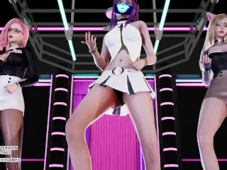 [MMD] D.Holic - Chewy Ahri Seraphine Akali Hot Kpop Dance League of Legends KDA Hentai