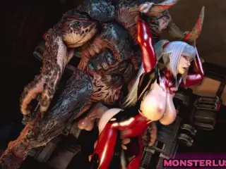 Tiny Sluts Riding Huge Demon Cock - 3D Hentai