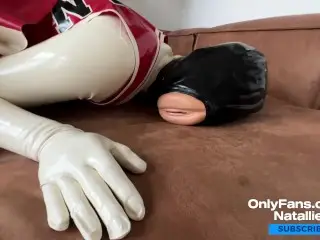 LatexDoll Natallie in Condom Suit and Cheerleader Uniform - Anal Fuck - OnlyFans