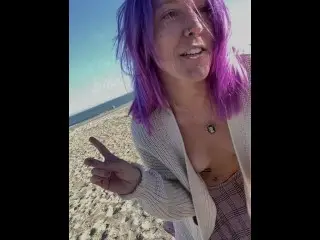 Dared to Leave Clothes and Walk Public Beach Nude