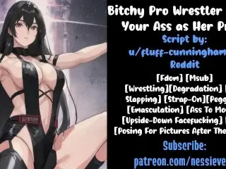 Bitchy Pro Wrestler Claims your Ass as her Prize! | Audio Roleplay