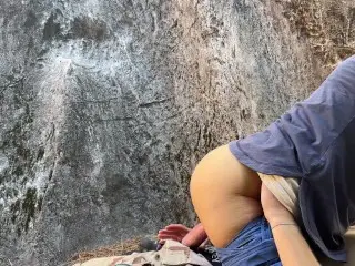 Couple Nature Sex while Rock Climbing