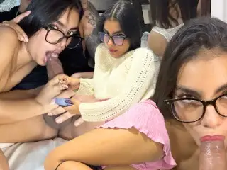 Nerdy with Glasses gives her first Blowjob to Promote her OF Account