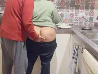 Indian Kitchen Affair: Busty Step Sister's Ass Kissed, Pressed and Pleasured!