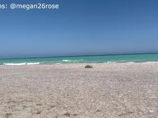 Dry Humping Hot Stones at the Beach having Orgasm in Public