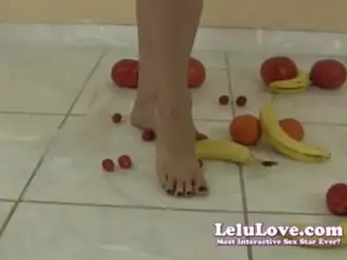 Lelu Love-Naked Femdom Food Crushing 1of3