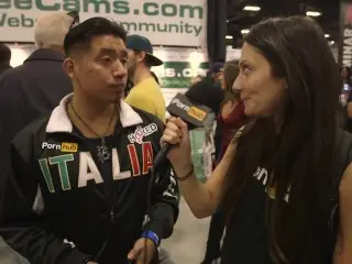 Diamond Kitty & Burke Tyler at eXXXotica 2015 with Pornhub Aria PornhubTV