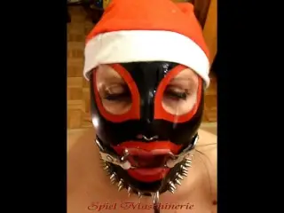 Jingle Bells new Year's Eve Latex Mrs. Claus Ring Gag Dripping Deepthroat