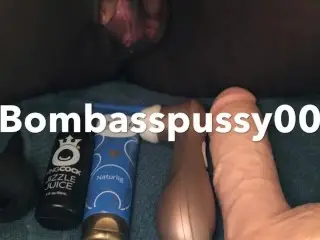 Bombasspussy00 Riding Monsterdildo with Fake Cum+ Massive Squirt at the end