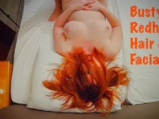 HairJob and Facial Cumshot Torture | Long Hair Ginger Redhead Busty Teen