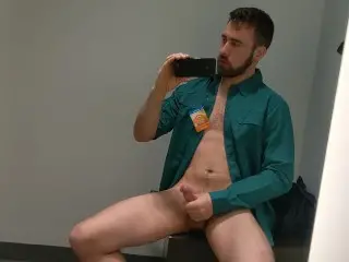 Cumming on the Floor in a Change Room