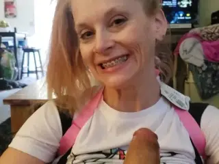 Teaching Step Daughter W/ Braces to Love first Blowjob KINK ROLEPLAY