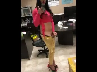 Chrissy Cocoabutter Stripper Tease Dancing with Cock out Shemale Tranny