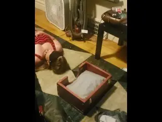 Girlfriend Locked in Box, Gets ignored and Farted On.