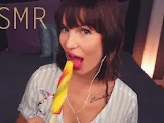 Asmr Amy ICE LICKING SUCKING EATING MOUTH SOUNDS WHISPERING