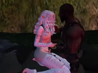 Black Muscle Man Fuck a Girly Trap