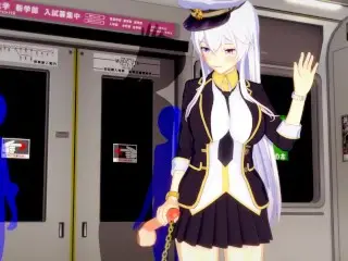 Azur Lane Enterprise can't Hold back on a Public Train