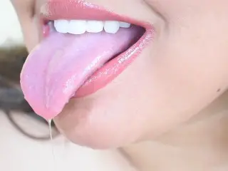 ASMR: Pink Pouty Lips with Sensual Spit