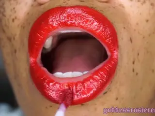 Goddess Rosie Reed Lipstick Fetish POV Red Lipstick Lip Fetish JOI