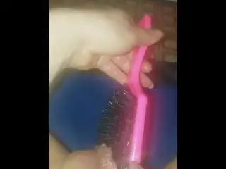 Big Hairbrush in Pussy Bristle Side Up!