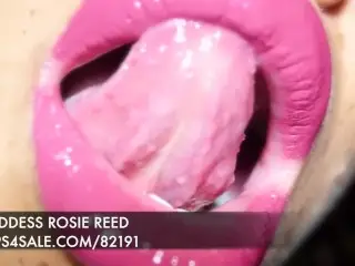 Goddess Rosie Reed Ebony Goddess Pink Lipgloss Lipstick Fetish JOI