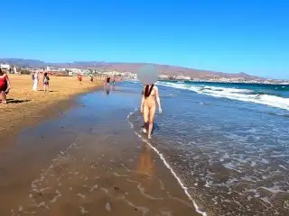 Public Nudity Walking Naked on the Beach Amateur MiaAmahl