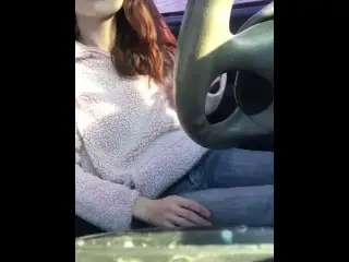 Teen Gets Horny and Pulls Car over for a Creamy Orgasm