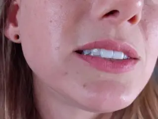 Eating Lil Wieners ASMR Chewing Fetish Mouth and Teeth