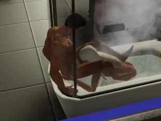 Blowjob in the Shower! made a Stepsister | Porno Game, 3d, Sims Sex