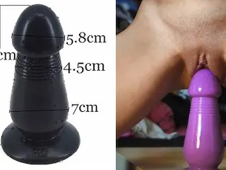 HD Clouse-up of a very Big Purple Dildo inside a Teen Pussy