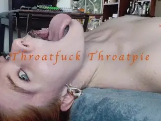 Redhead Goth Throatfucked by Monster Dildo Cum in Throat Throatpie TRAILER - TheGoddessOfLust