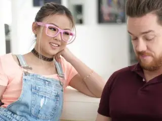 Full Video - Nerdy Asian Teen Lulu Chu Gets Her Extremely Tight Pussy Creampied By Monster Cock