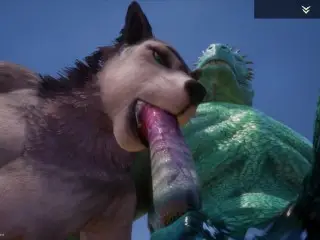 Wild Life / Scaly and Furry, Hot Wolf Girl Fucks with Lizard